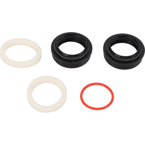 Kit de joints d'étanchéité pour fourche de suspension RISK 32mm, incluant joints à faible frottement, bagues en mousse et anneaux d'étanchéité.