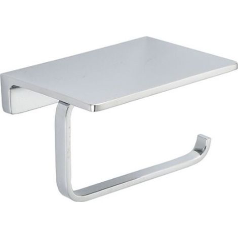 Porte-papier toilette avec étagère, chrome (1/4)