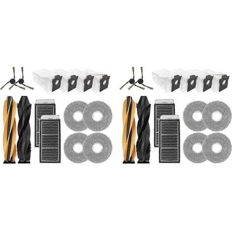 Pack d'accessoires en 2 pièces compatible avec L40S Pro Ultra / X50 Ultra / L50 Pro Ultra : brosse principale, brosse latérale, filtre, serpillière, sac à poussière. (1/5)
