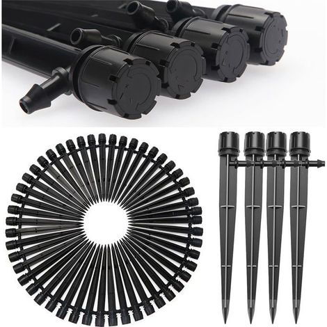 50 goutteurs micro réglables 360° 8 trous pour irrigation goutte-à-goutte 0-70 L/h, pour tuyau Ø 4/7 mm (1/5)