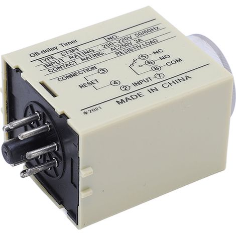 BERM Abschaltverzögerungsrelais mit Drehknopfsteuerung, Zeitschaltuhr mit hoher Genauigkeit, AC 200–220 V, ST3PF 60S (1/5)