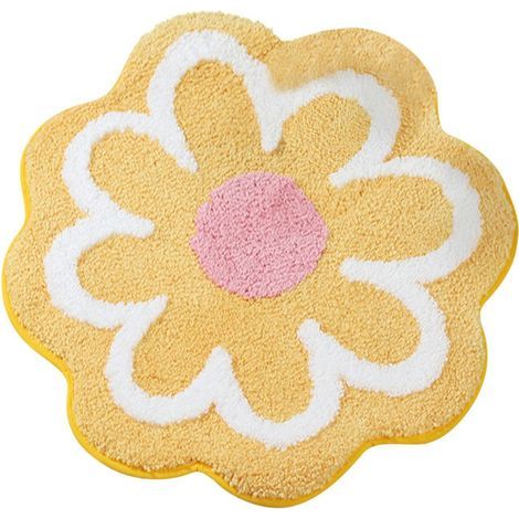 Tapis de bain à motif floral 40 x 40 cm Doux, antidérapant et absorbant, lavable en microfibre pour salle de bain, cuisine, toilettes, chambre d'enfant et animaux domestiques. (1/5)