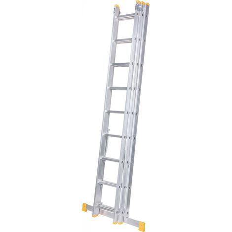 Monmobilierdesign – Échelle transformable en aluminium 3 plans 9 marches – Charge maximale 150 kg – Barreaux antidérapants – Conforme norme EN-131