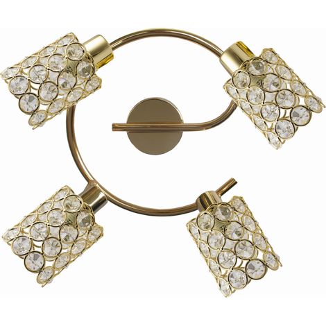 Plafoniera Candellux York ottone cristallo 4xG9 44cm