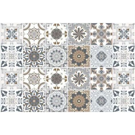 SNQ – Sticker mural adhésif 10x10 cm – Style industriel brique – Lot de 24 – Résistant à l'eau et à la chaleur – Facile à poser et à couper (1/5)