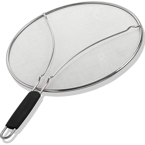 Paraspruzzi per padella - Paraspruzzi in acciaio inox da 33 cm - Previene gli schizzi d'olio durante la frittura (1/4)