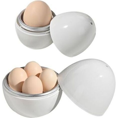 Cuiseur à œufs en aluminium – Cuiseur à œufs pour micro-ondes Appareil portable pour faire bouillir les œufs à la coque, cuiseur à œufs durs et doux, ustensile de cuisine pour une cui