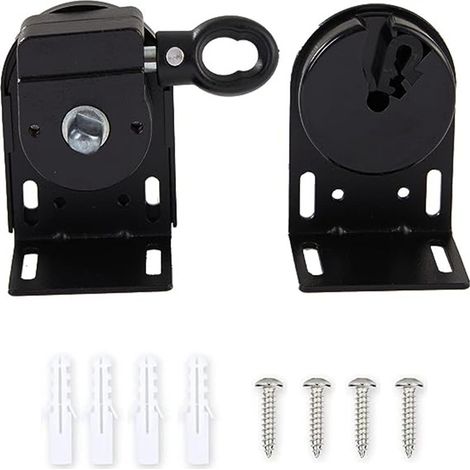 Tête de rideau d'extérieur noire coupe-vent, tirette pour store enrouleur, support de levage et de fixation, accessoires pour rideaux