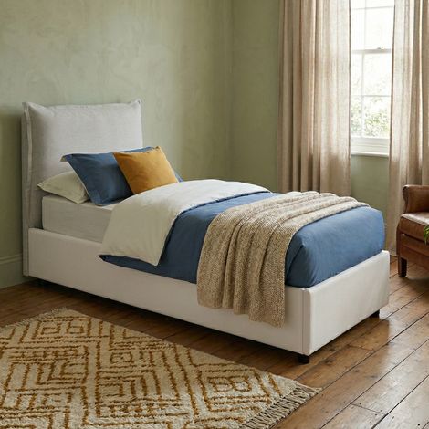 Talamo Italia Lit simple Emilia, Lit conteneur avec revêtement en cuir écologique, 100% Made in Italy, Ouverture frontale, avec matelas Cm 90x200 inclus, Blanc, avec emballage renforcé (1/5)