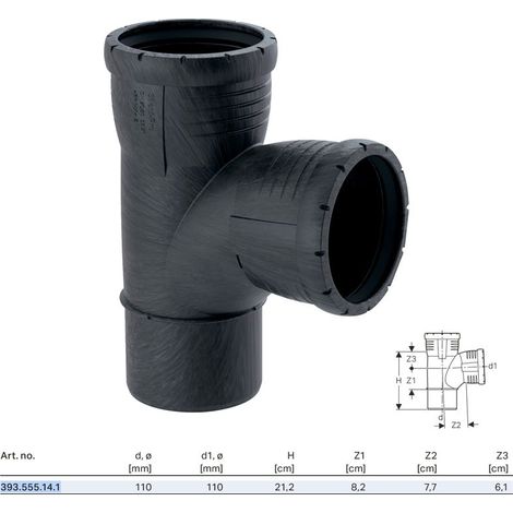 Geberit Silent-Pro Derivazione a curva 87,5°, DN 100 / 100, 393.555.14.1