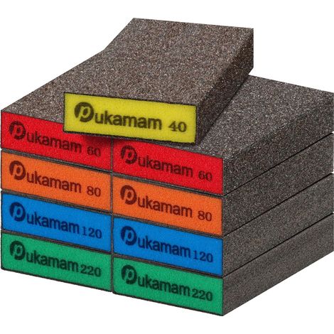 Sec et Humide Éponge Poncage 67x97x22mm Grain 40/60/80/120/220 Papier Abrasif Flexible Eponge Abrasive Polir Cloisons Sèches Métal et Peinture (1/5)