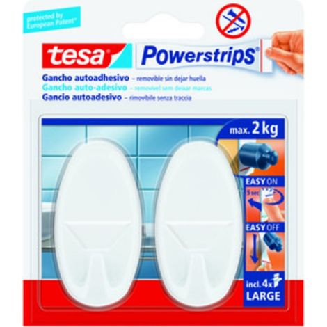 GANCIO ADESIVO TESA POWERSTRIPS GRANDE BIANCO 2 PZ