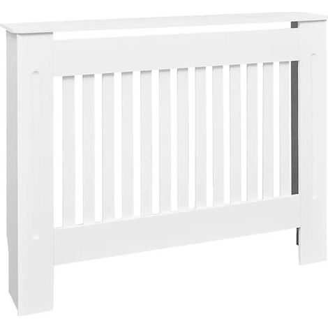 Cache-radiateur en bois composite de 112 cm, blanc