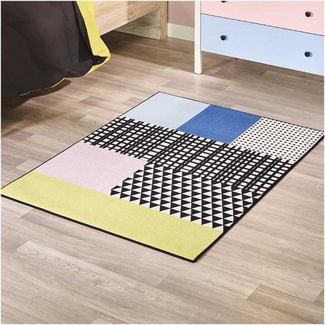 Tapis enfant tissé 95x125 multicolore rectangle GRID (1/5)