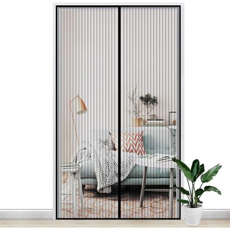ZOLGINAH 120x220CM Porte Moustiquaire Magnétique Rideau Maille Anti Moustique Mouche ou Fermeture Automatique Aimant avec Bande Scratch Sans Perçage Arrêter autres Insectes Bestioles pour Porte Fenêtr (1/5)