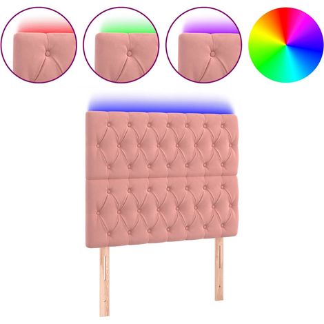 Maison Exclusive - Cabecero con luces LED terciopelo rosa 90x7x11 (1/5)