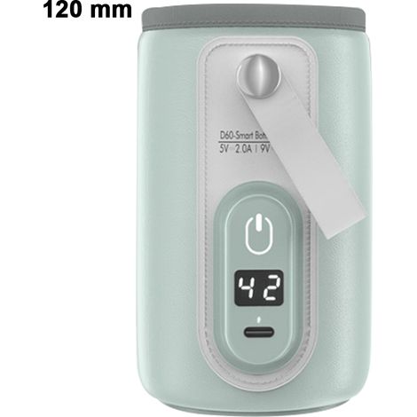 Calientabiberones portátil, calientabiberones USB para leche materna y fórmula con pantalla LCD, calentamiento rápido y preciso.
