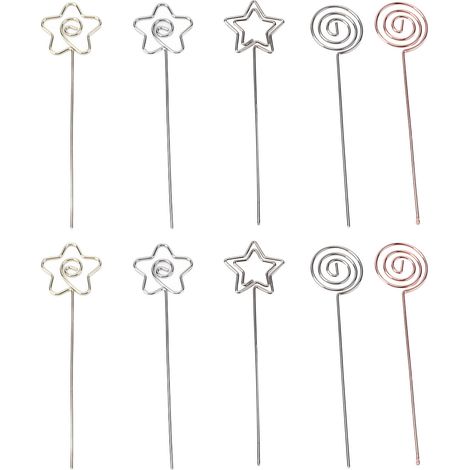 10 Supports de Numéros de Table en Métal Galvanisé Antirouille et Durable (1/5)