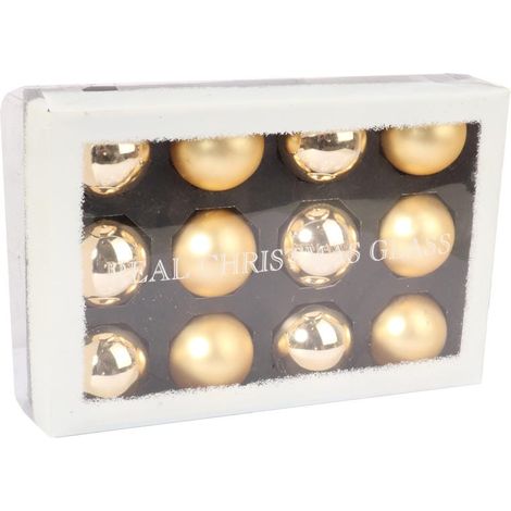 Set di 12 palline di vetro assortite color oro (1/5)