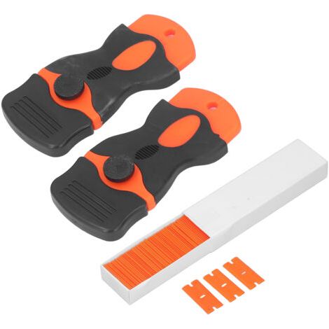 Ensemble d'outils de grattoir à bord unique, lame en plastique de remplacement pour le calfeutrage domestique, enlever la colle (1/5)