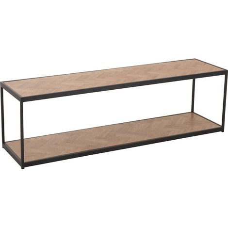 Table basse rectangulaire bois et métal noir style industriel chic - Bois naturel et métal noir (1/5)