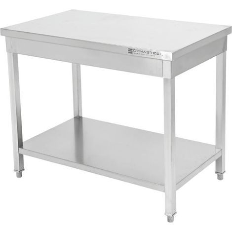Table Inox Centrale avec Etagère - 1200 x 700 mm (1/5)