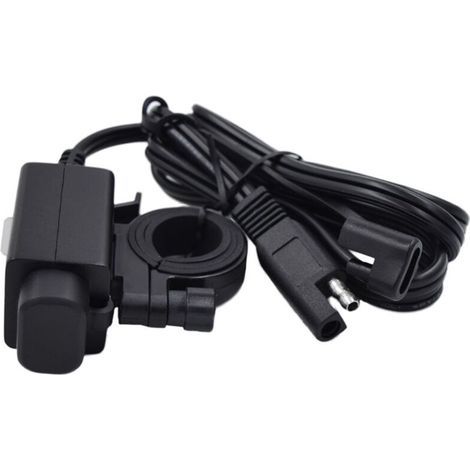 Imperméable Moto USB Chargeur avec Interrupteur 5V Dual Ports,Chargeur pour électroportatif,interrupteur d'alimentation Ports de charge intelligents étanches pour iPhone Samsung GPS, etc. (1/4)