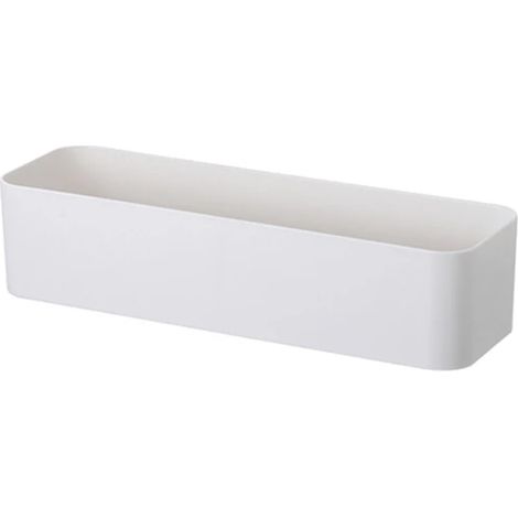 (Blanc L) Organisateur mural pour coiffeuse, boîte de rangement, étagère, cintre adhésif, étagère de rangement pour cuisine et salle de bain, organisateur de tiroir, conteneur (1/5)