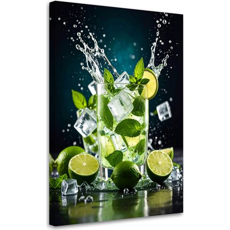 Tableau déco Cocktail Mojito citron vert fruits 60x90 (1/4)