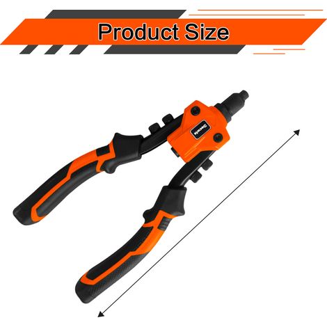 Elektrische Nietpistole, manuelle Nietpistole für den Hausgebrauch, Nietpistole, Kappennietpistole, Zugnietpistole, orange-schwarze Aluminium-Nietpistole. (1/5)