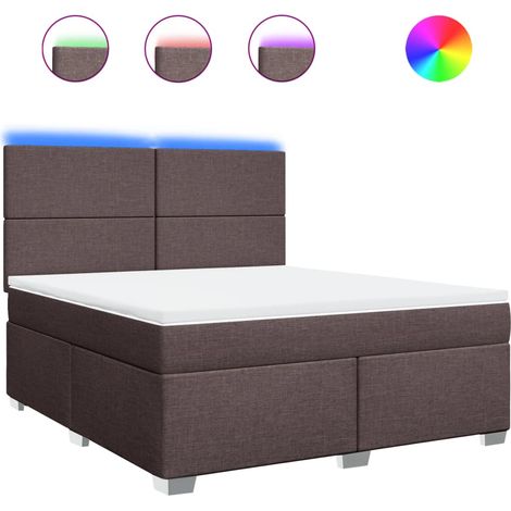 Maison Exclusive - Sommier à lattes de lit avec matelas Marron foncé 180x200 cm (1/5)