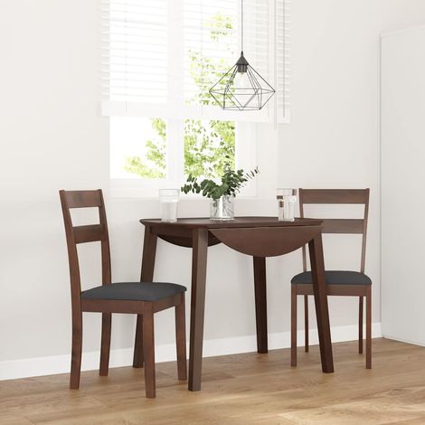 Esszimmerstühle mit Kissen 2 Stk. Braun Massivholz Gummibaum