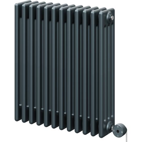 Colosseum Anthracite 600mm x 548mm Horizontal Digital Thermostatic Electric Quadruple Column Radiator (1/5)