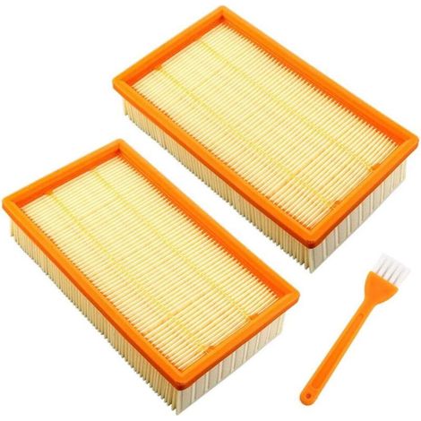 Lot de 2 filtres plats plissés pour aspirateur Hilti VC-20, VC 20-U, VC 20-UM, VC-40, VC 40-U, VC 40-UM - Aspirateur robot multifonction - Remplace Kärcher 6.904-367.0, 6.907-012.0, 6.904-206.0 (1/4)