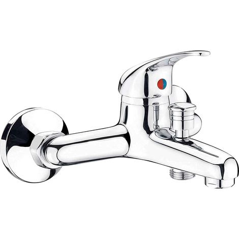 Robinet de salle de bain monocommande SSITO, finition chromée, mélange eau chaude/eau froide, bec fixe. (1/5)