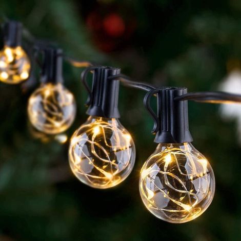 Guirlande Guinguette LED Ampoules, 30 Leds 9M Économie d'énergie Guirlande Lumineuse Extérieur IP65 Etanche Guirlande Guinguette Décoration pour Eté Jardin Terrasse Fête Patio Café-Fei Yu (1/5)