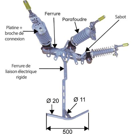 Kit ERAS avec parafoudre + ferrures + fixation MICHAUD BC141