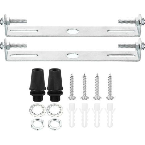 Support de Fixation Plafonnier 115mm - 2 pièces avec vis, rondelles et écrous (1/5)
