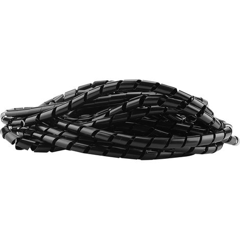 Spiralkabel-Schutzhülle, Kabelorganizer, Heimbüro, Kabelmanagement, 10 mm (Schwarz) (1/5)