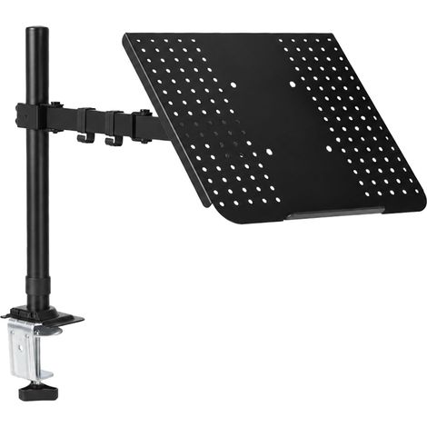 Levede Laptop Desk For  Adjustable Riser With Rotatable Monitor Mount Black (1/5)