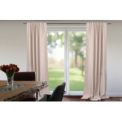 Vorhang Creme mit Struktur 140cm x 245cm