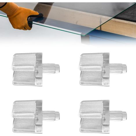 Support pour Étagères en Verre, Kit Complet de 100 Pièces Idéal pour Mobilier et Aménagement (Modèle D - Transparent) - EVOTRADE (1/2)
