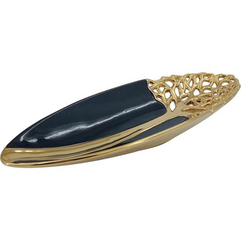 Signes Grimalt Plato Decoracion  Plato Jarrones Y Portavelas Negro 16x47x6cm 31550