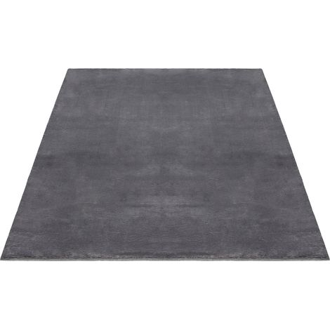 FLOORNOVO Hochflor Teppich Grau einfarbig - 230 x 160 cm - Besonders Weicher Teppich Wohnzimmer & Badezimmerteppich - Pflegeleicht - vielseitig einsetzbar im Innenbereich (1/2)