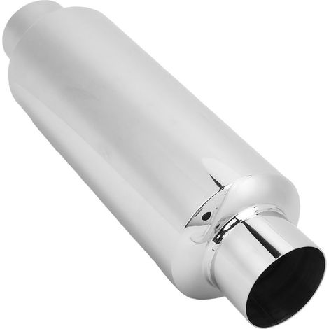 Silencieux Universel en Acier Inoxydable 2,5 Pouces, Conception Droite avec Rembourrage Coton