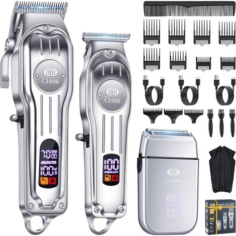 Men's Hair Clipper and Trimmer Set, Electric Shaver Professional Hair Clippers for Hair Cutting Kit, Beard Trimmer for DIY Home Hair Salon (1/5)