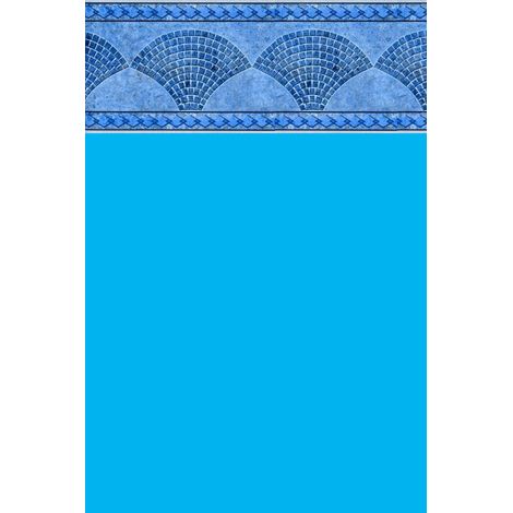 Liner piscine 75/100 bleu foncé frise Keops 5x3m – Épaisseur 0,75mm – Haute résistance aux UV – Installation facile en U inversé – Piscineo