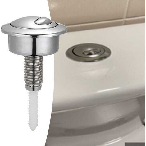 Bouton de chasse d’eau pour WC compatible Twyford et Siamp Optima 49 – finition argentée – montage facile – qualité professionnelle (1/5)