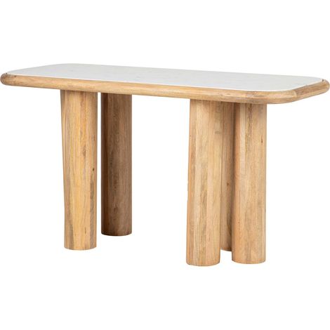 Brauner Mangoholz-Schreibtisch Telo 140X60X75 cm (1/5)