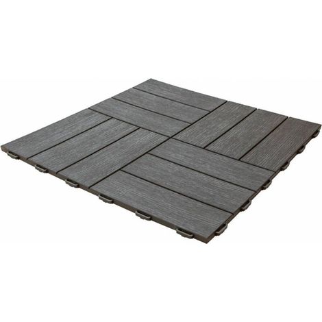 Sol effet bois en polypropyle'ne 56,3x56,3 cm pour jardin exte'rieur et inte'rieur piscine camping avec joints